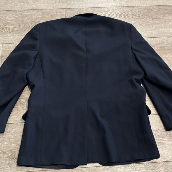 Orvis Blazer Jacket Navy Blue Men’s Size 46 Long Three Button Gold Buttons - Picture 7 of 11